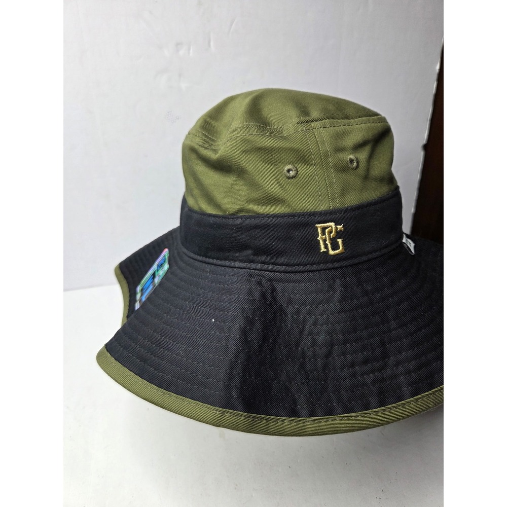 Perfect‎ Game Bucket Hat Olive Green Black Gold Logo M/L Sun Hat Baseball